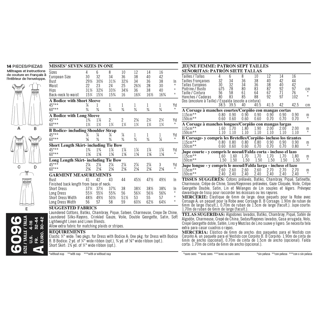 Patron New Look n°6096 - Robe