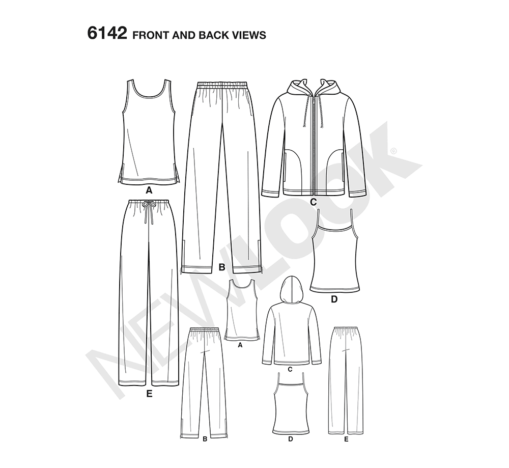 Patron New Look n°6142 - Ensemble de sport mixte