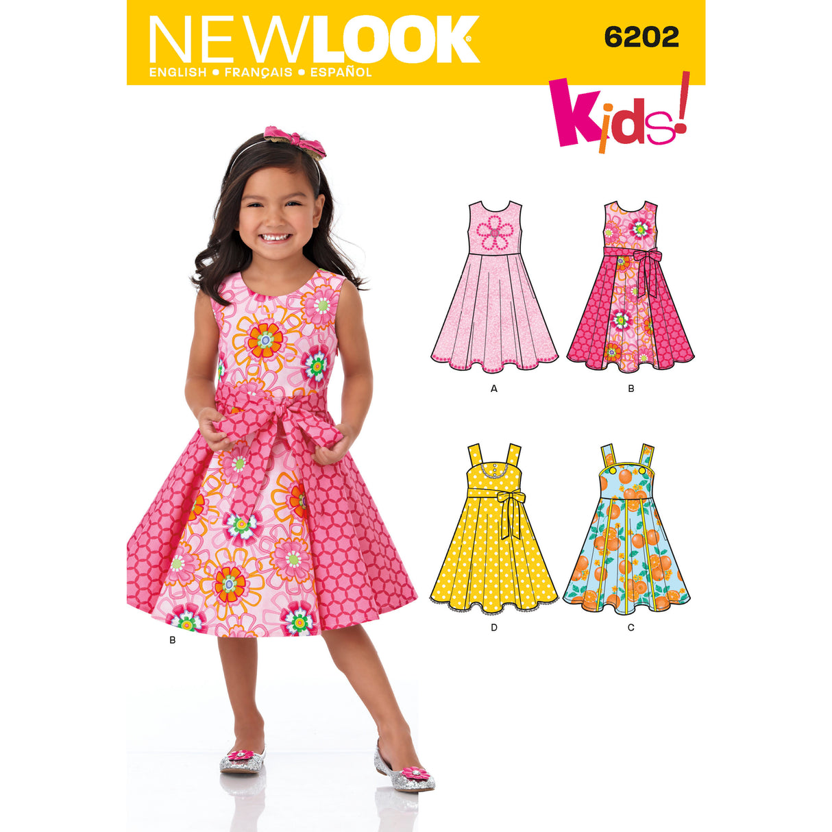Patron New Look n°6202 - Robes et Ceinture pour Fillettes
