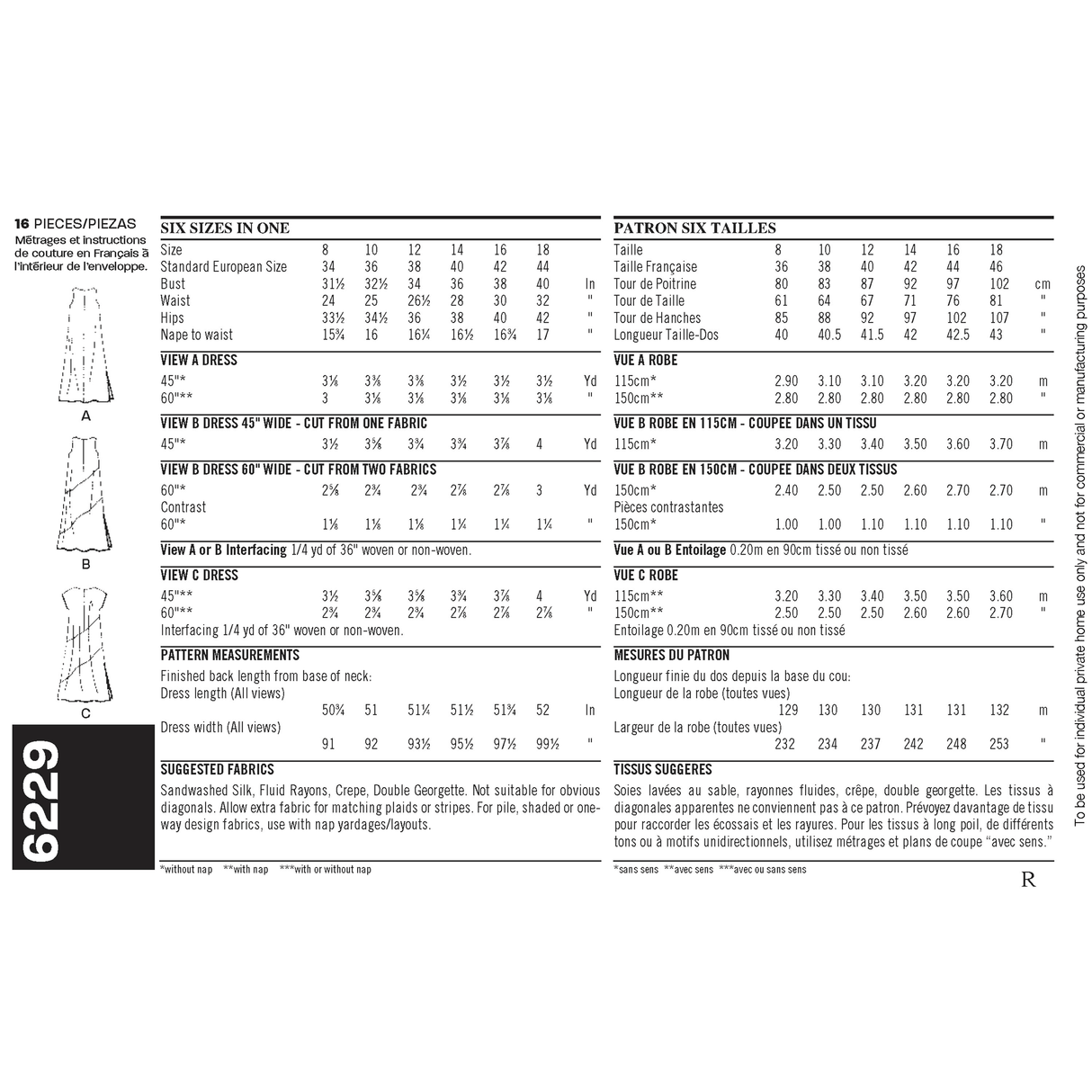 Patron New Look n°6229 - Robe ample pour femme