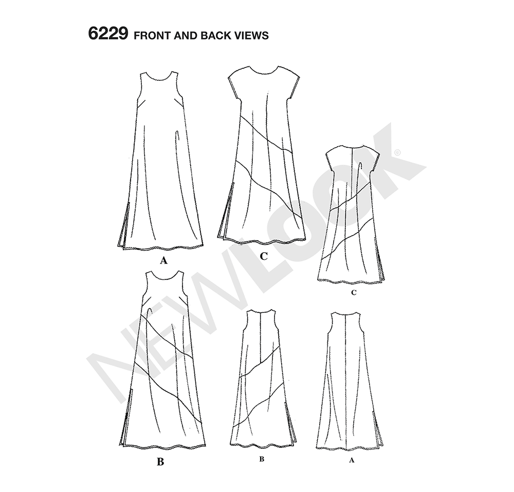 Patron New Look n°6229 - Robe ample pour femme