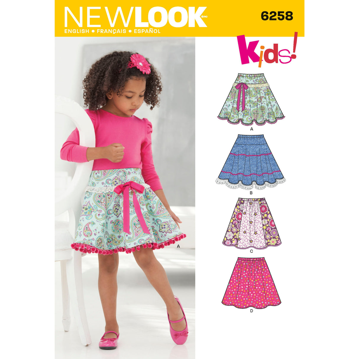 Patron New Look n°6258 - Jupe enfant