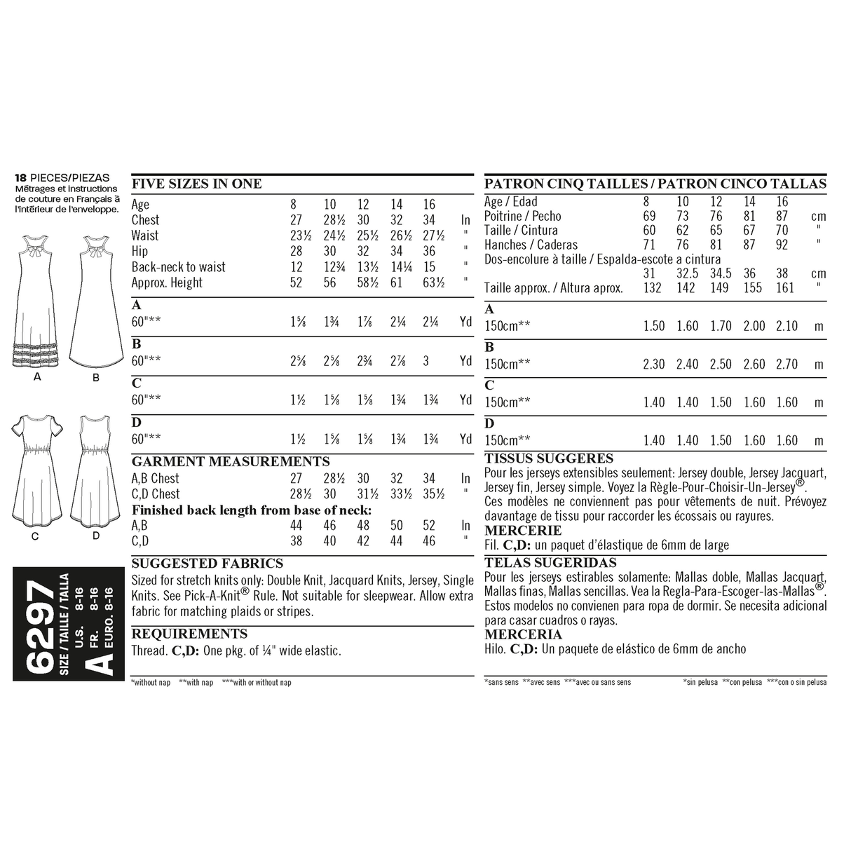 Patron New Look n°6297 – Robe longue pour fille