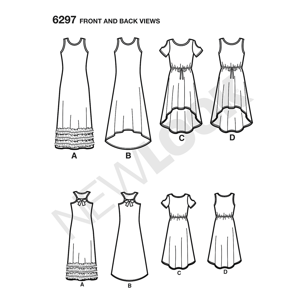 Patron New Look n°6297 – Robe longue pour fille