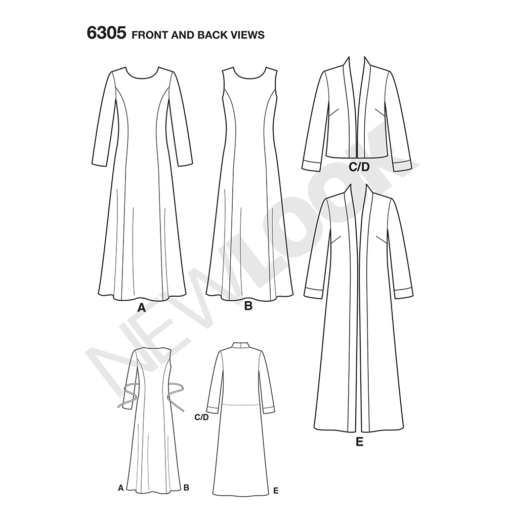 Patron New Look n°6305 – Robe et veste deux longueurs