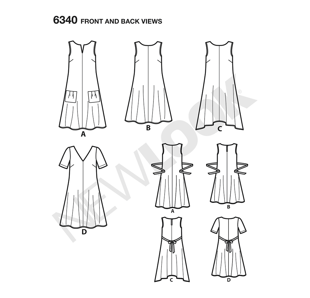Patron New Look n°6340 – Robe trapèze pour femme