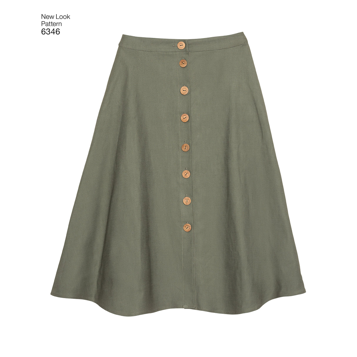 Patron New Look n°6346 – Jupe boutonnée pour femme