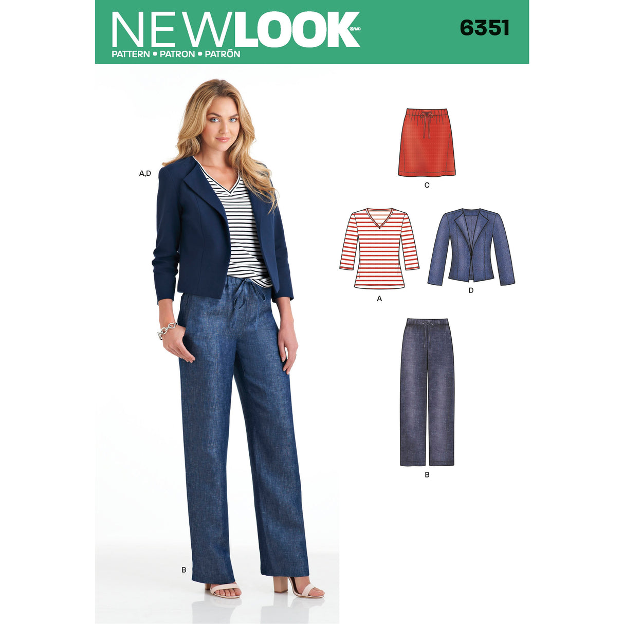 Patron New Look n°6351 – Ensemble féminin complet