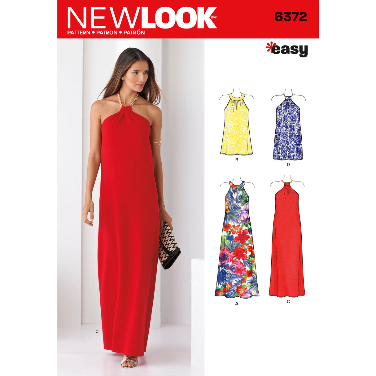Patron New Look n°6372 – Robe à encolure américaine pour femme