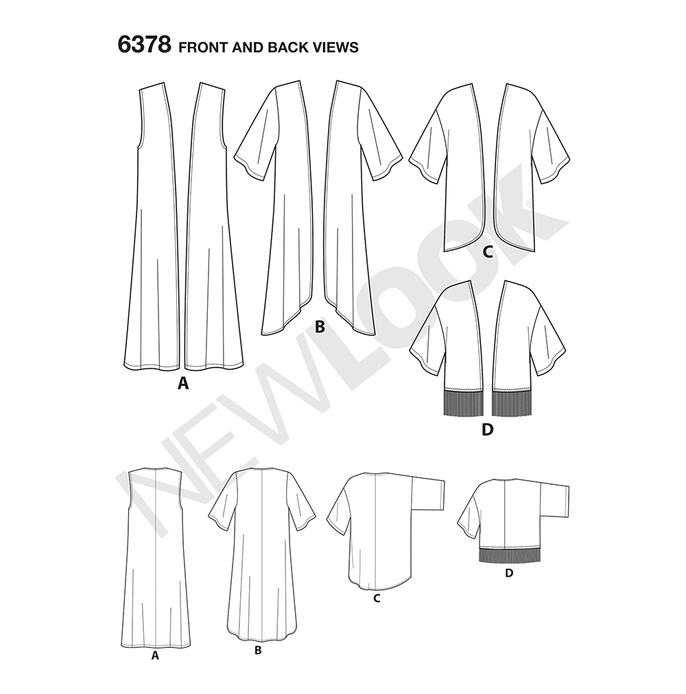 Patron New Look n°6378 – Kimono féminin