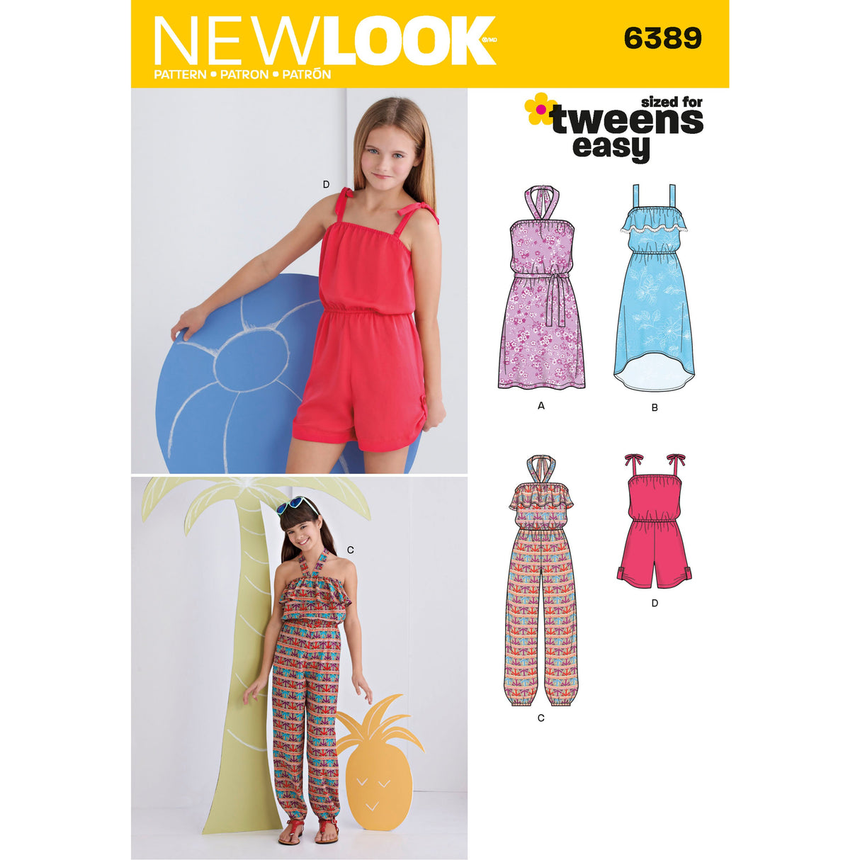 Patron New Look n°6389 – Robe et combinaison pour fille
