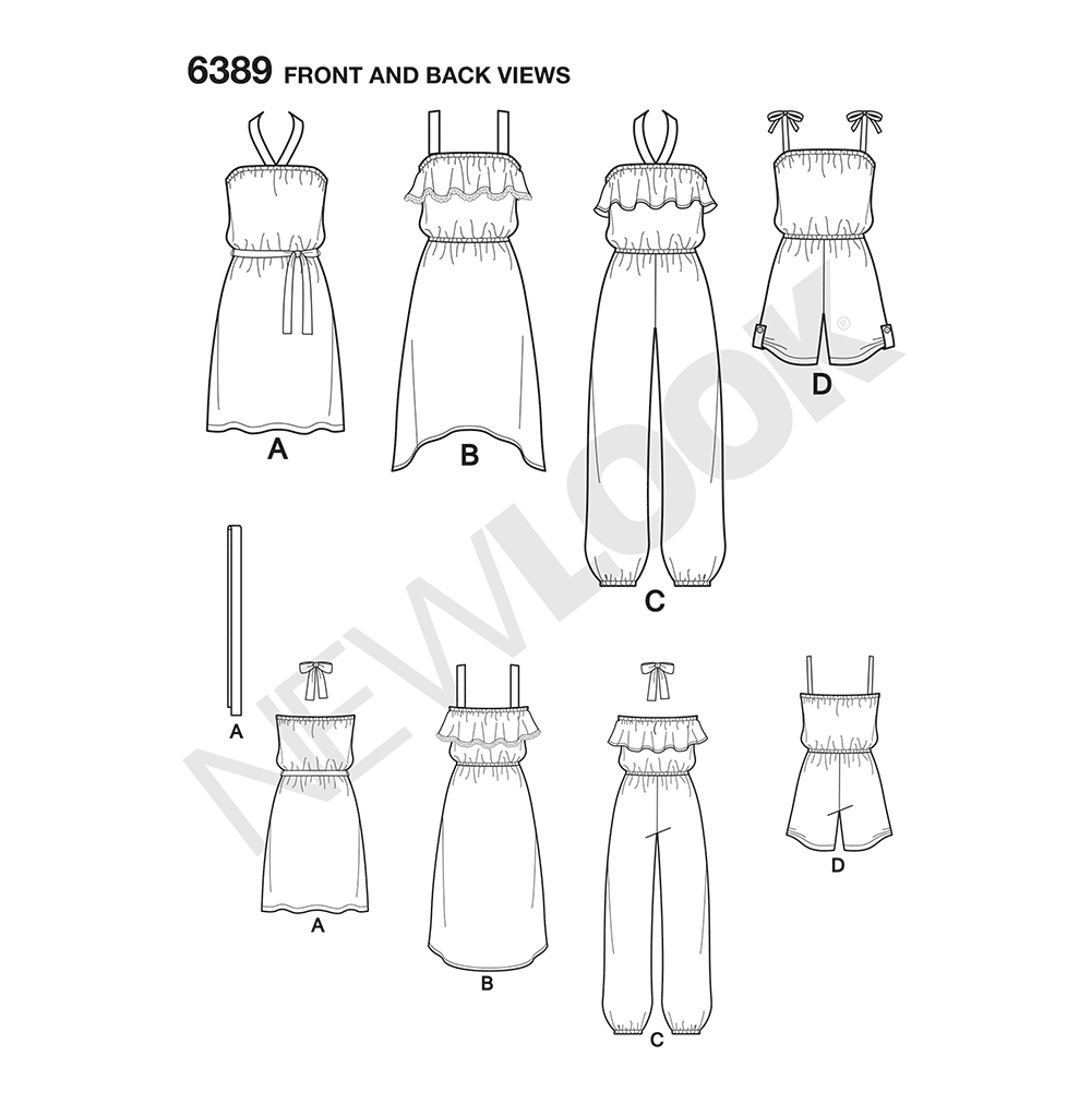 Patron New Look n°6389 – Robe et combinaison pour fille