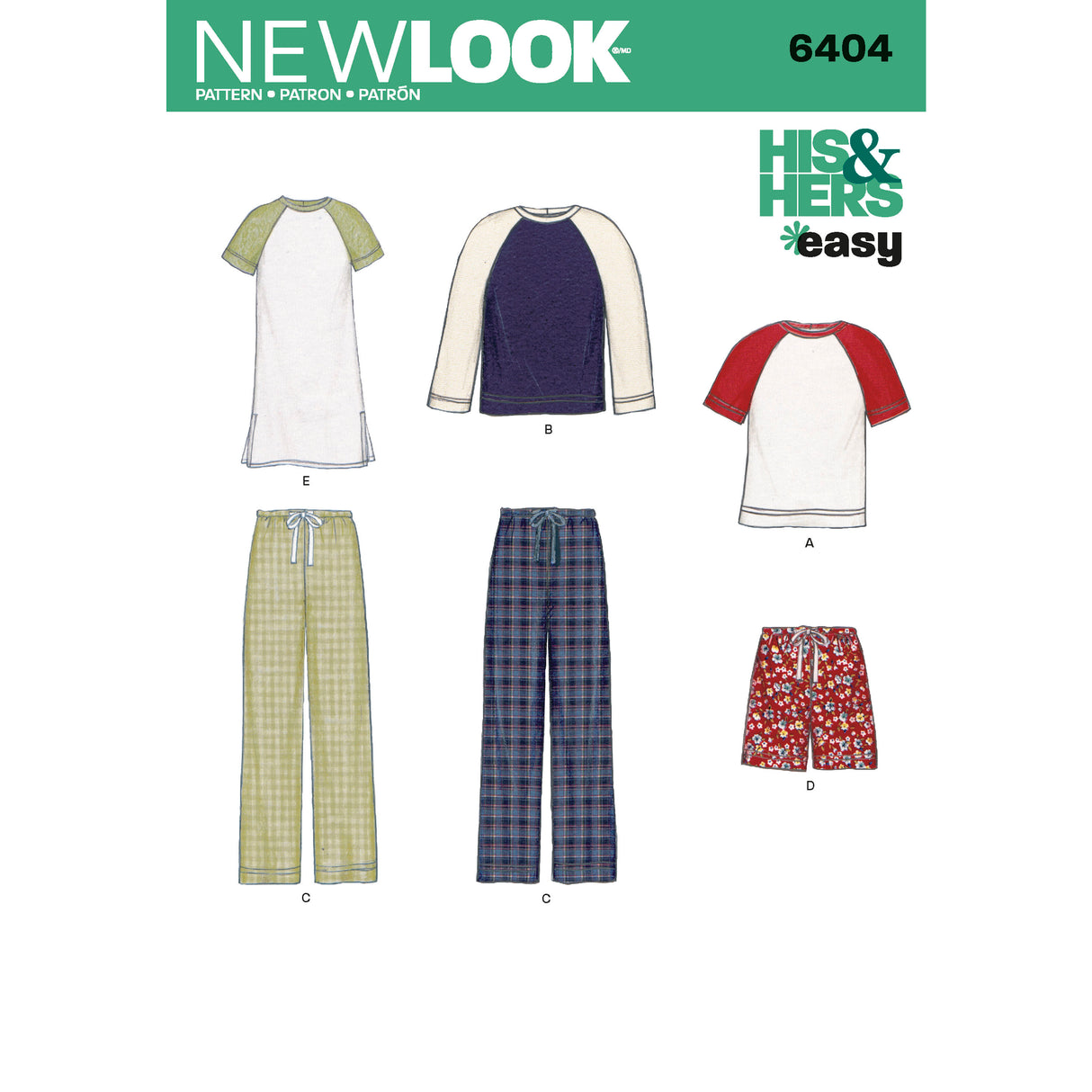 Patron New Look n°6404 – Ensemble mixte