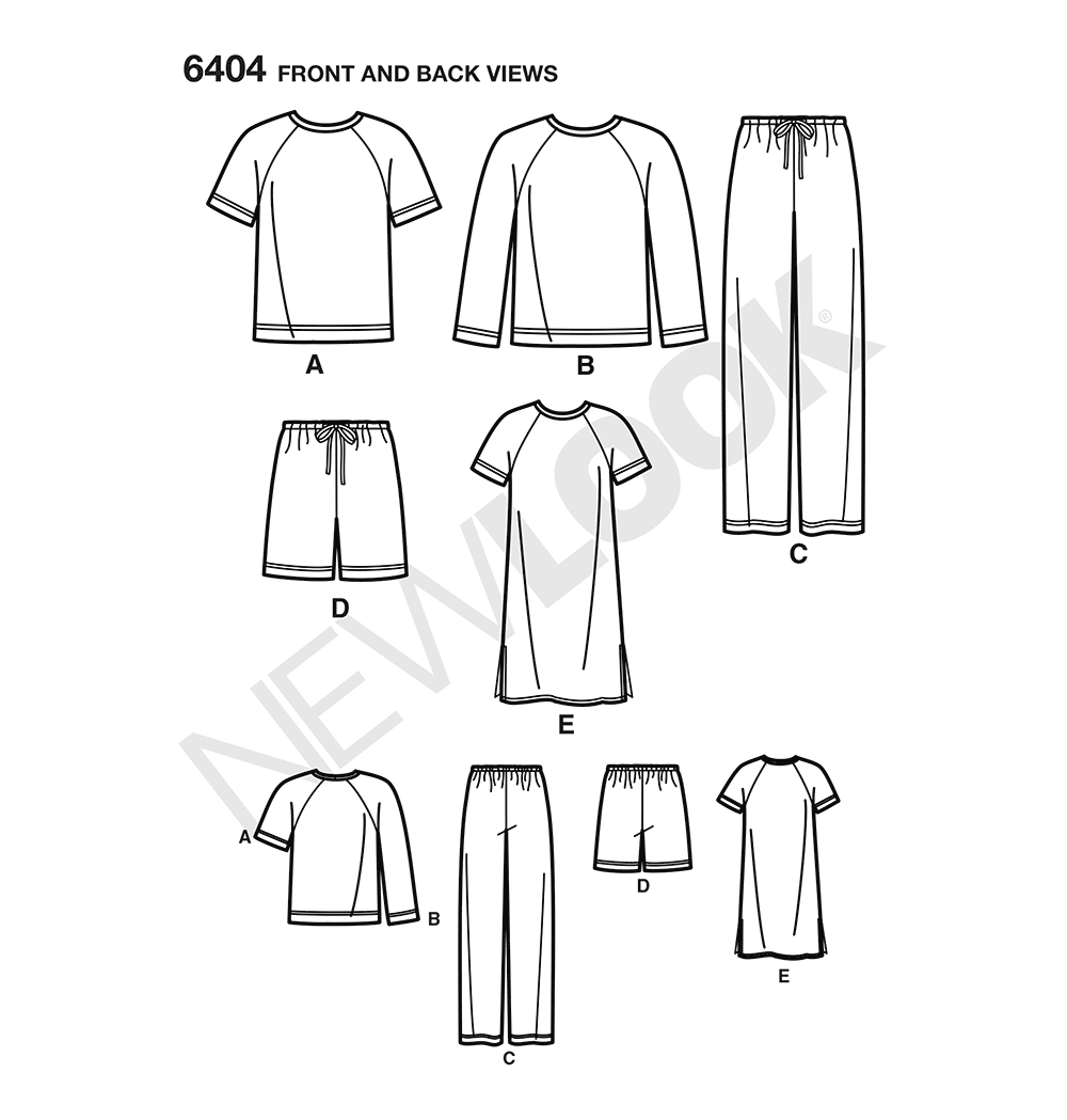Patron New Look n°6404 – Ensemble mixte