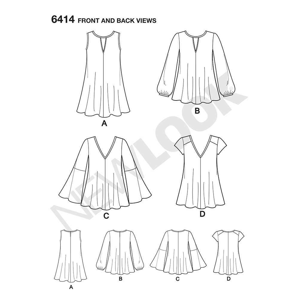 Patron New Look n°6414 – Top et chemisier femme