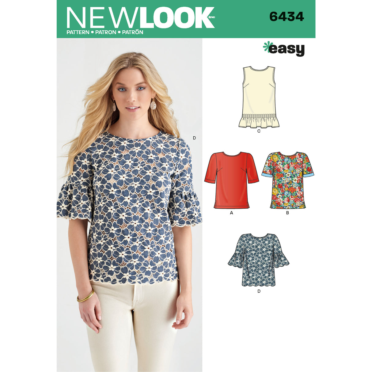 Patron New Look n°6434 – Hauts pour femme