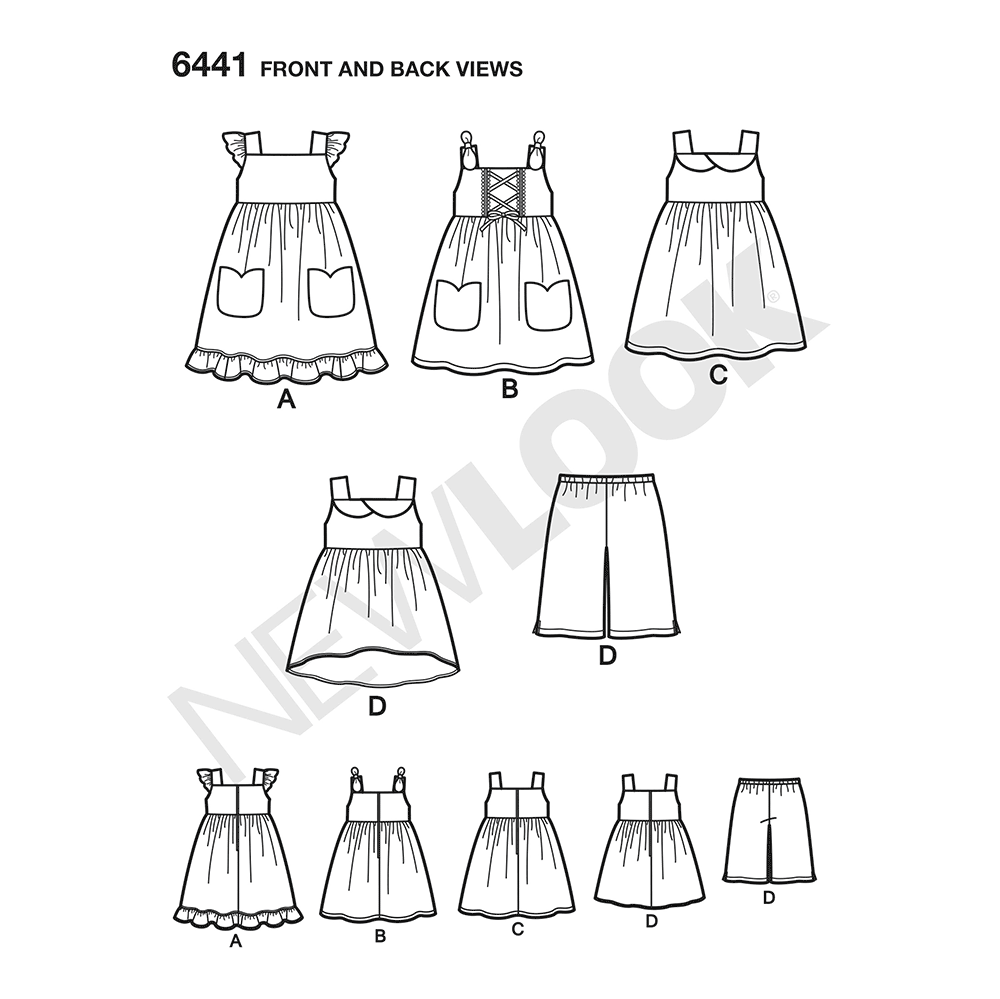 Patron New Look n°6441 – Robe à encolure carrée pour bébé