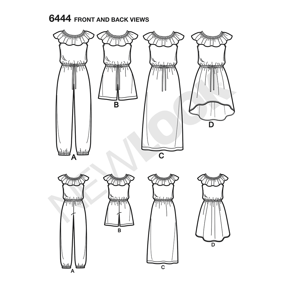 Patron New Look n°6444 – Robe et combinaison pour enfant