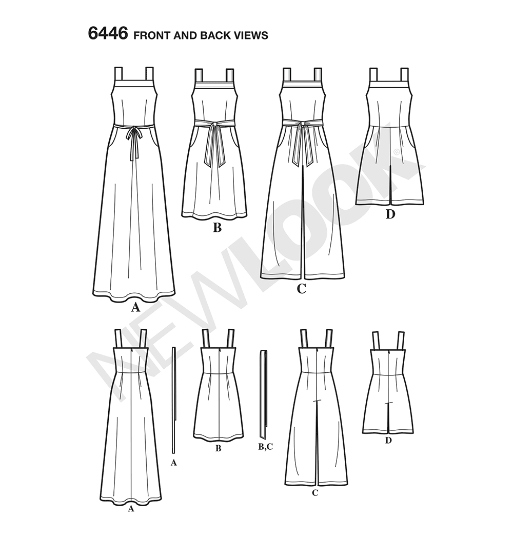 Patron New Look n°6446 – Combinaison et robe pour femme