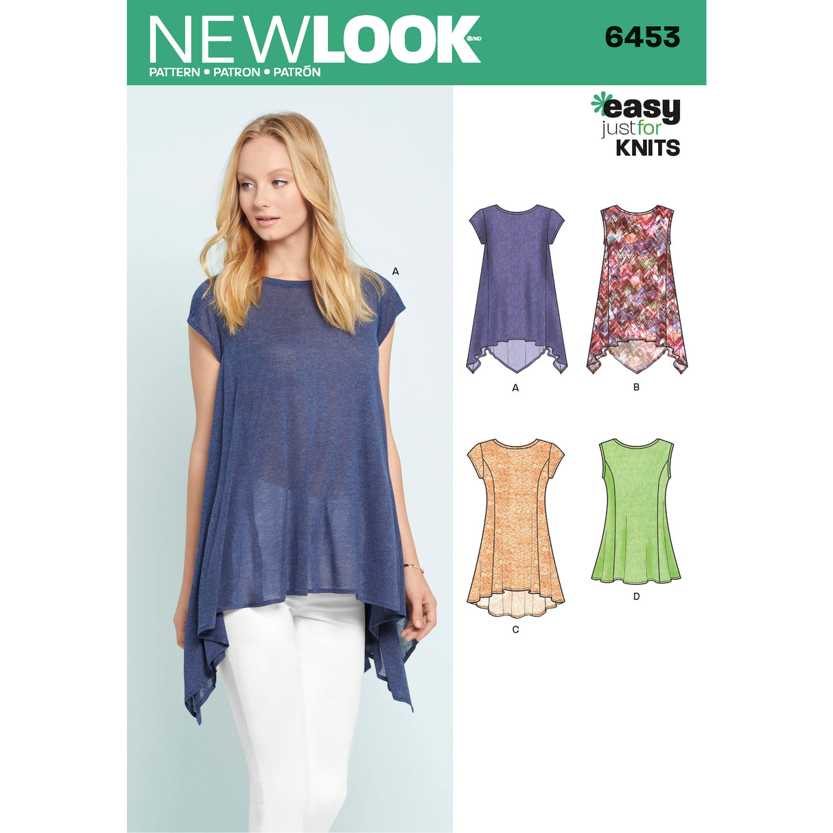 Patron New Look n°6453 – Haut asymétrique pour femme