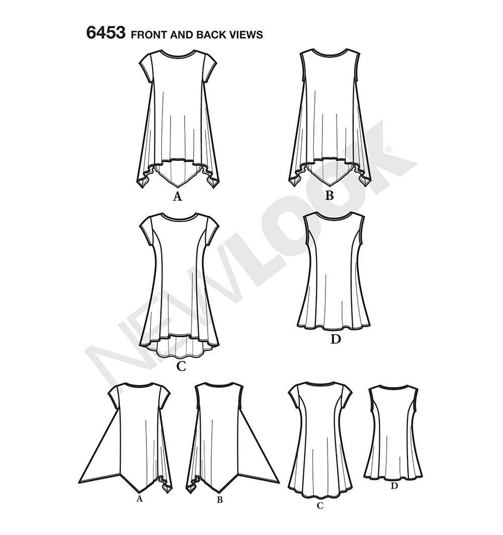 Patron New Look n°6453 – Haut asymétrique pour femme
