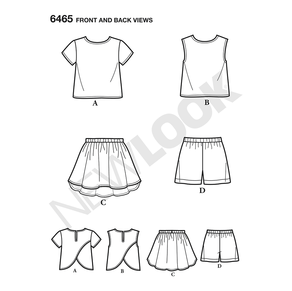 Patron New Look n°6465 – Ensemble pour fille