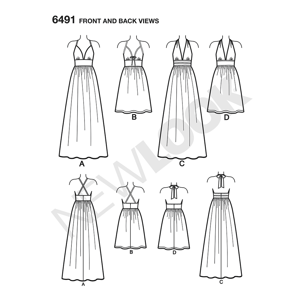 Patron New Look n°6491 – Robe d'été dos nu pour femme