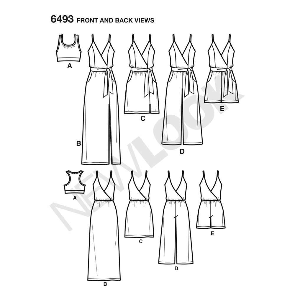 Patron New Look n°6493 – Combinaison et combishort pour femme