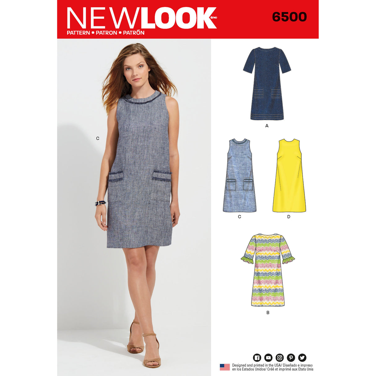 Patron New Look n°6500 – Robe trapèze pour femme