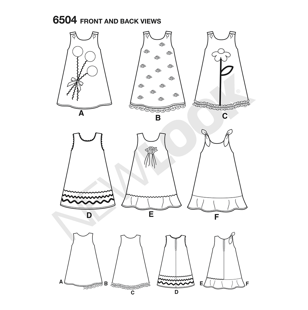 Patron New Look n°6504 – Robes pour fillettes