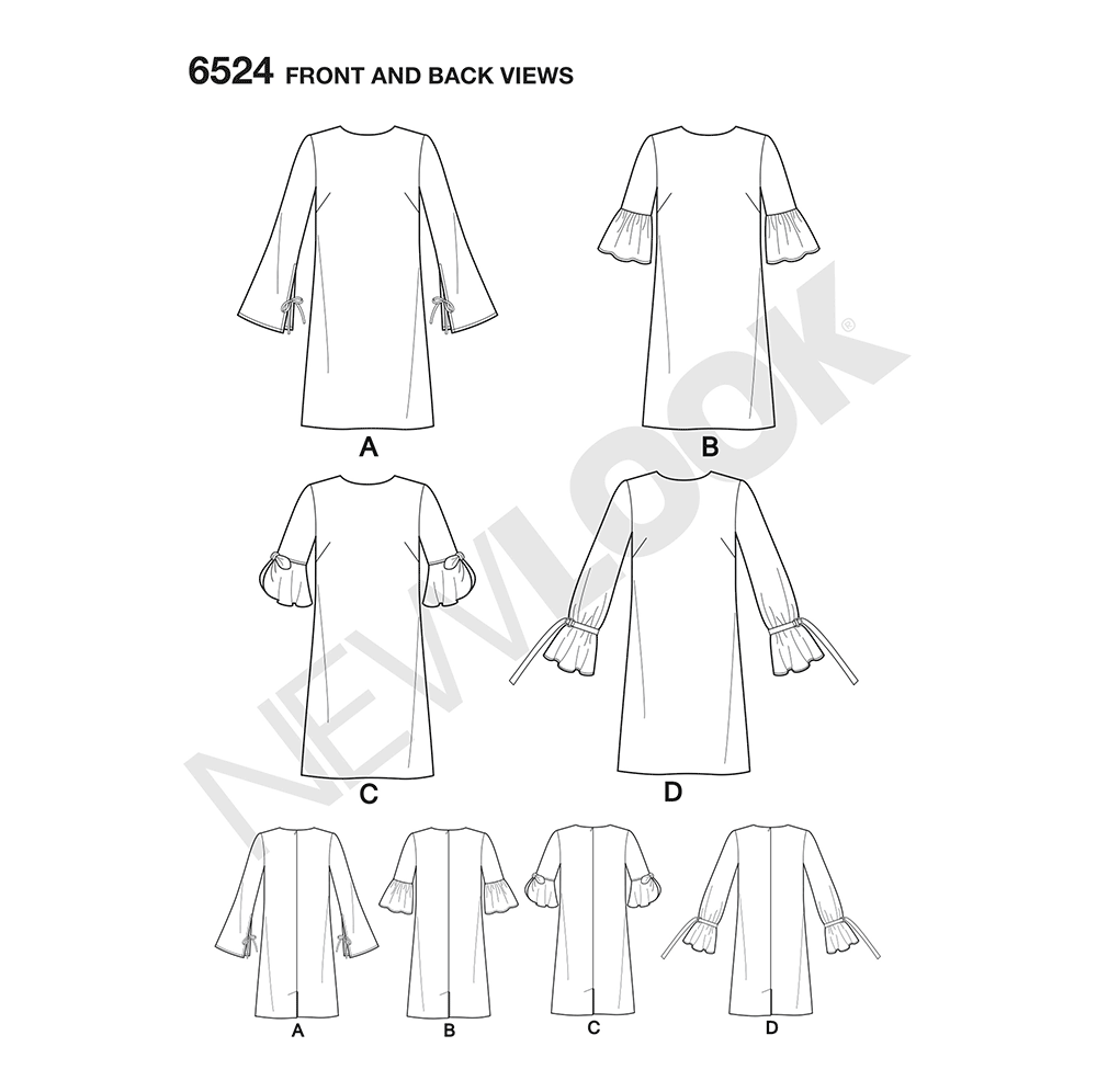 Patron New Look n°6524 – Robe droite pour femme