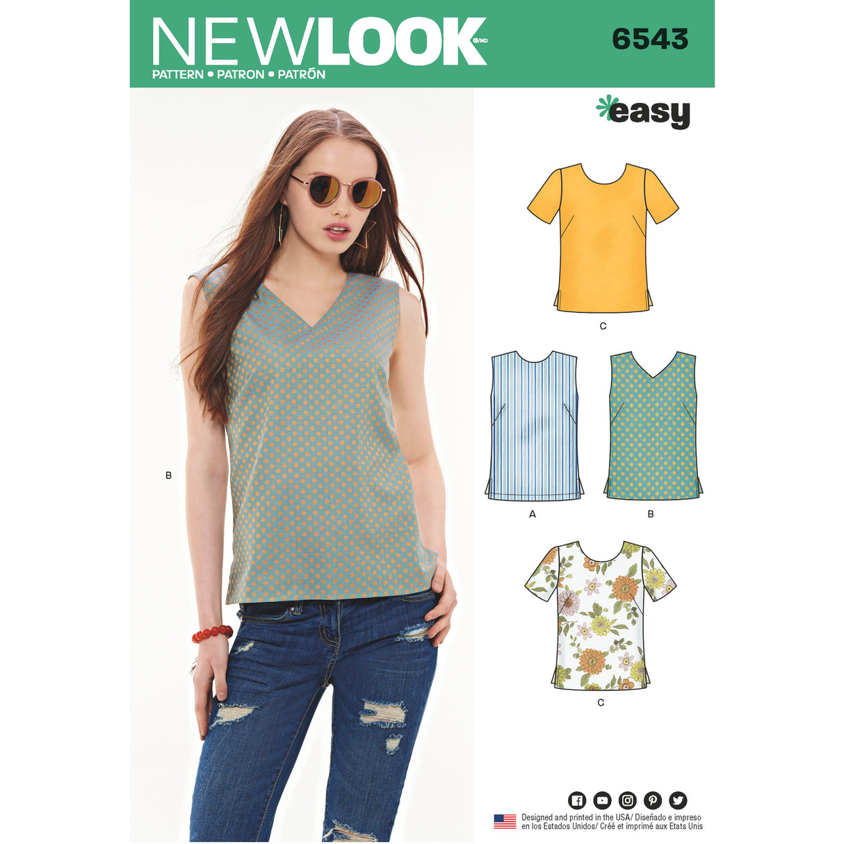 Patron New Look n°6543 – Top féminin polyvalent
