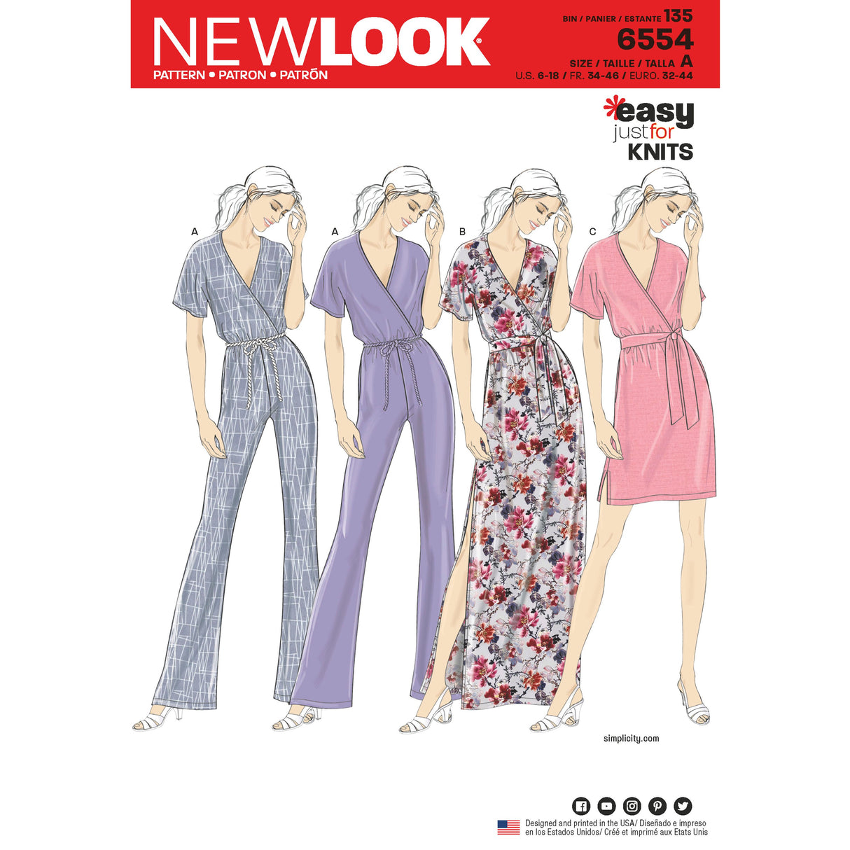 Patron New Look n°6554 – Combinaison et robe élégantes