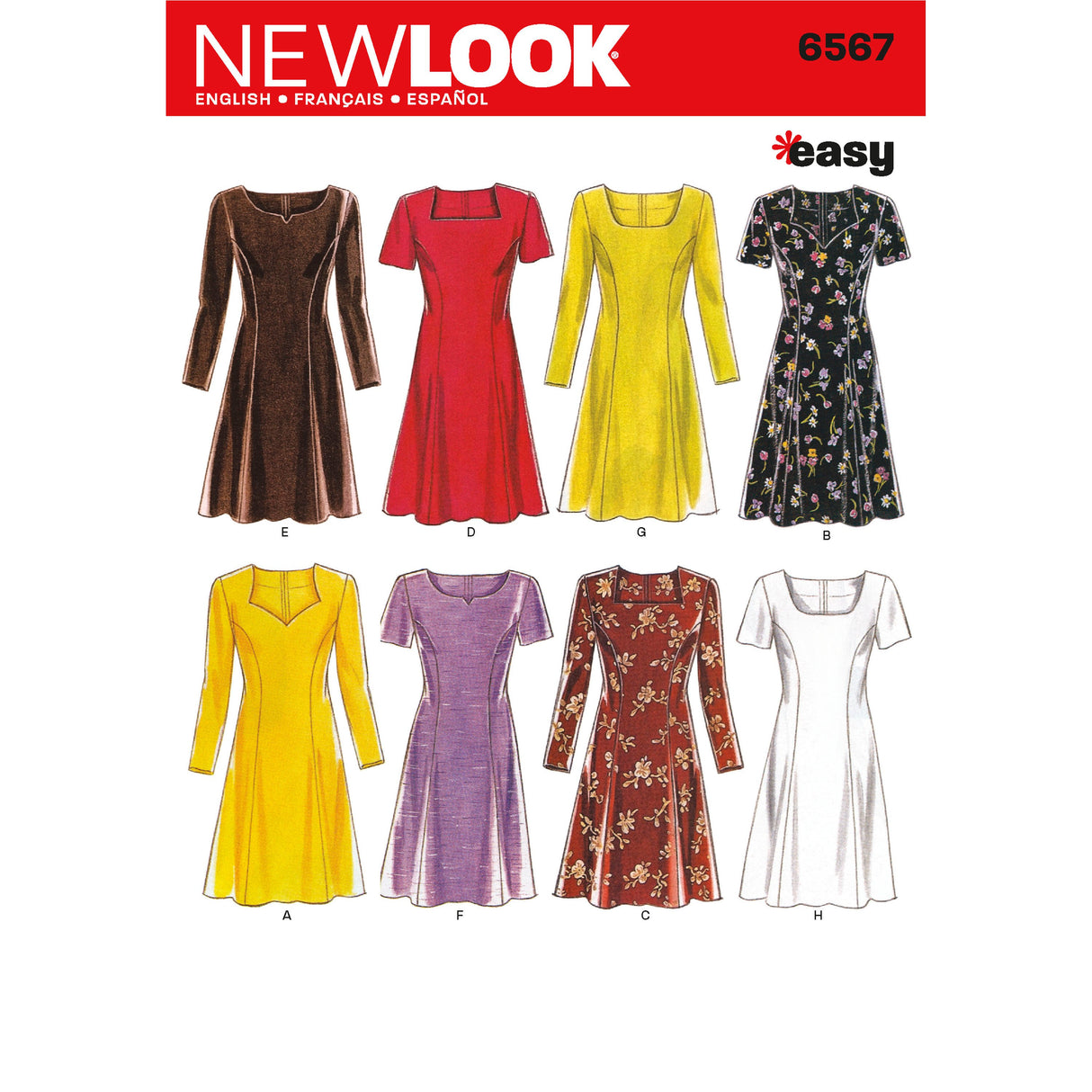Patron New Look n°6567 - Robe ajustée et évasée