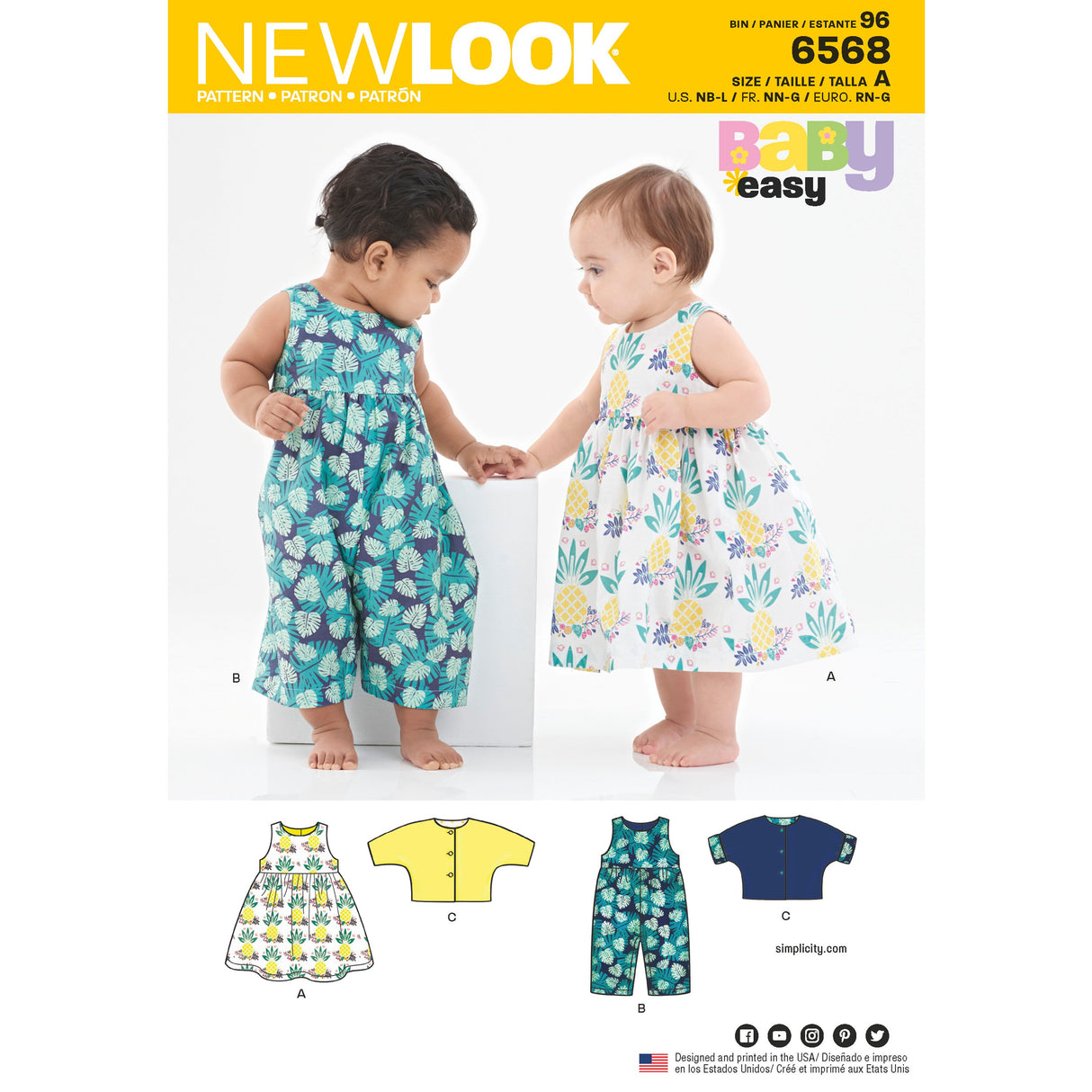 Patron New Look n°6568 – Ensemble bébé