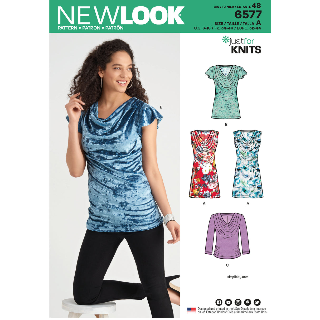 Patron New Look n°6577 – Top à encolure bénitier