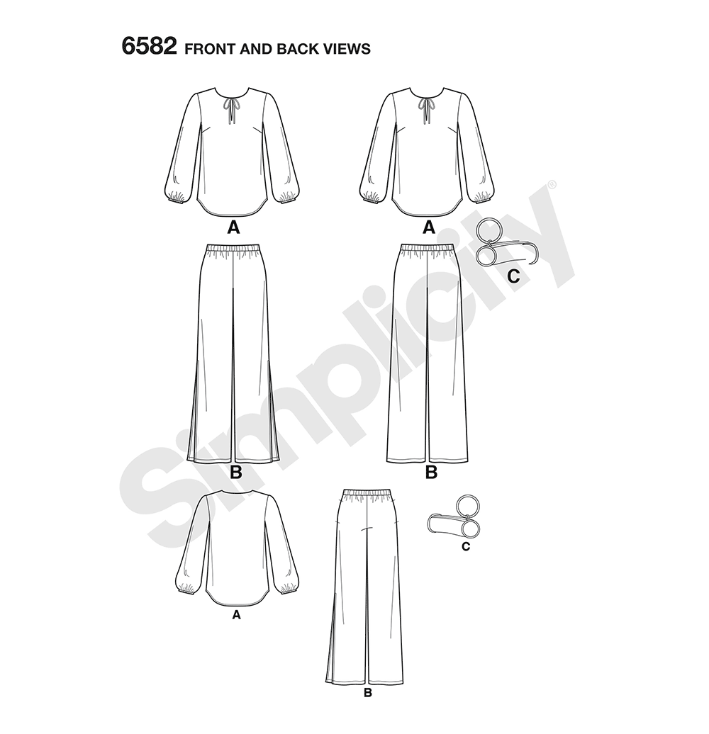 Patron New Look n°6582 - Ensemble tunique et pantalon