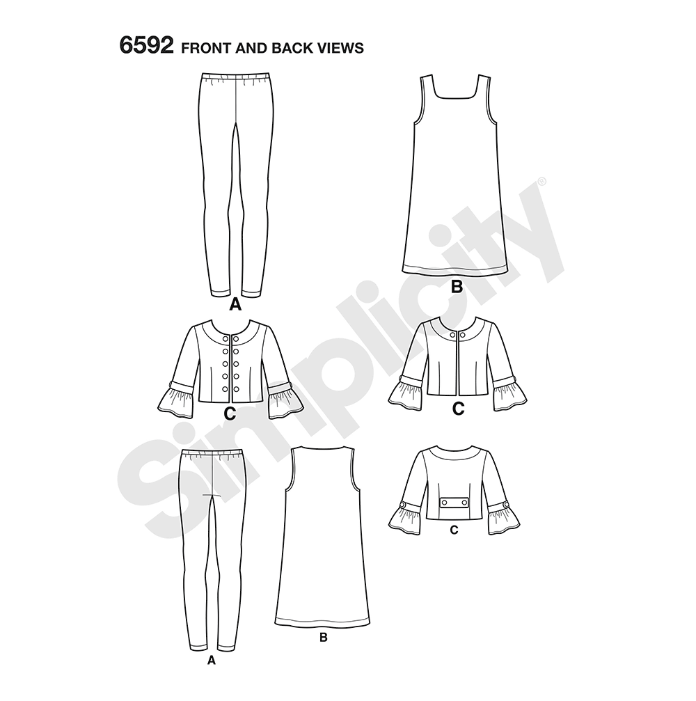 Patron New Look n°6592 - Ensemble pour fillettes