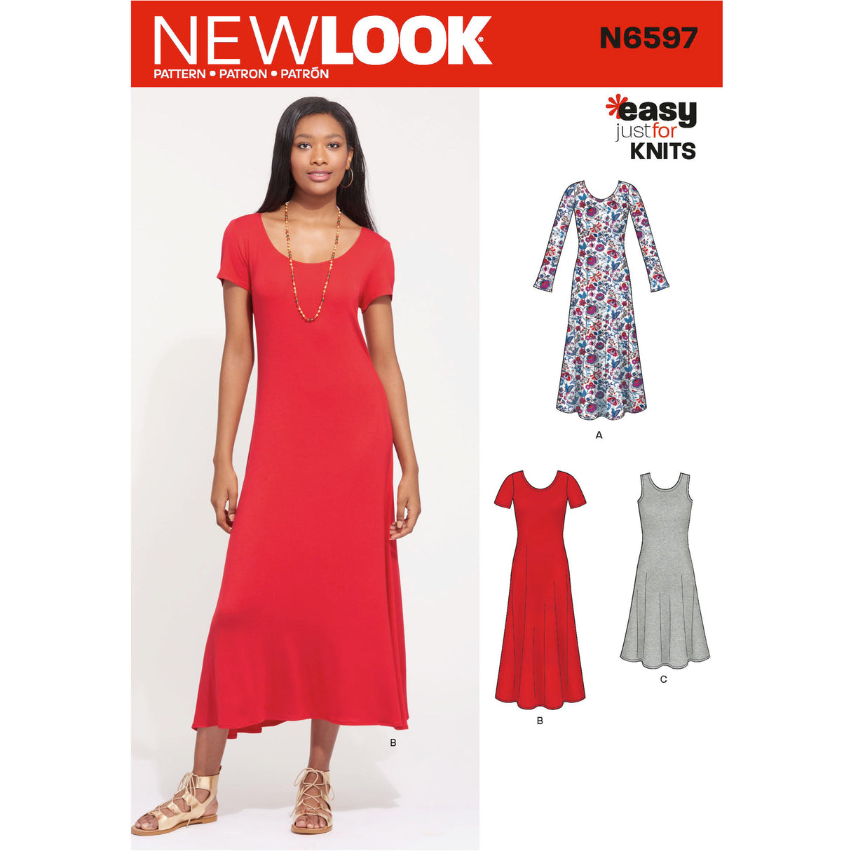 Patron New Look n°6597 - Robe longue