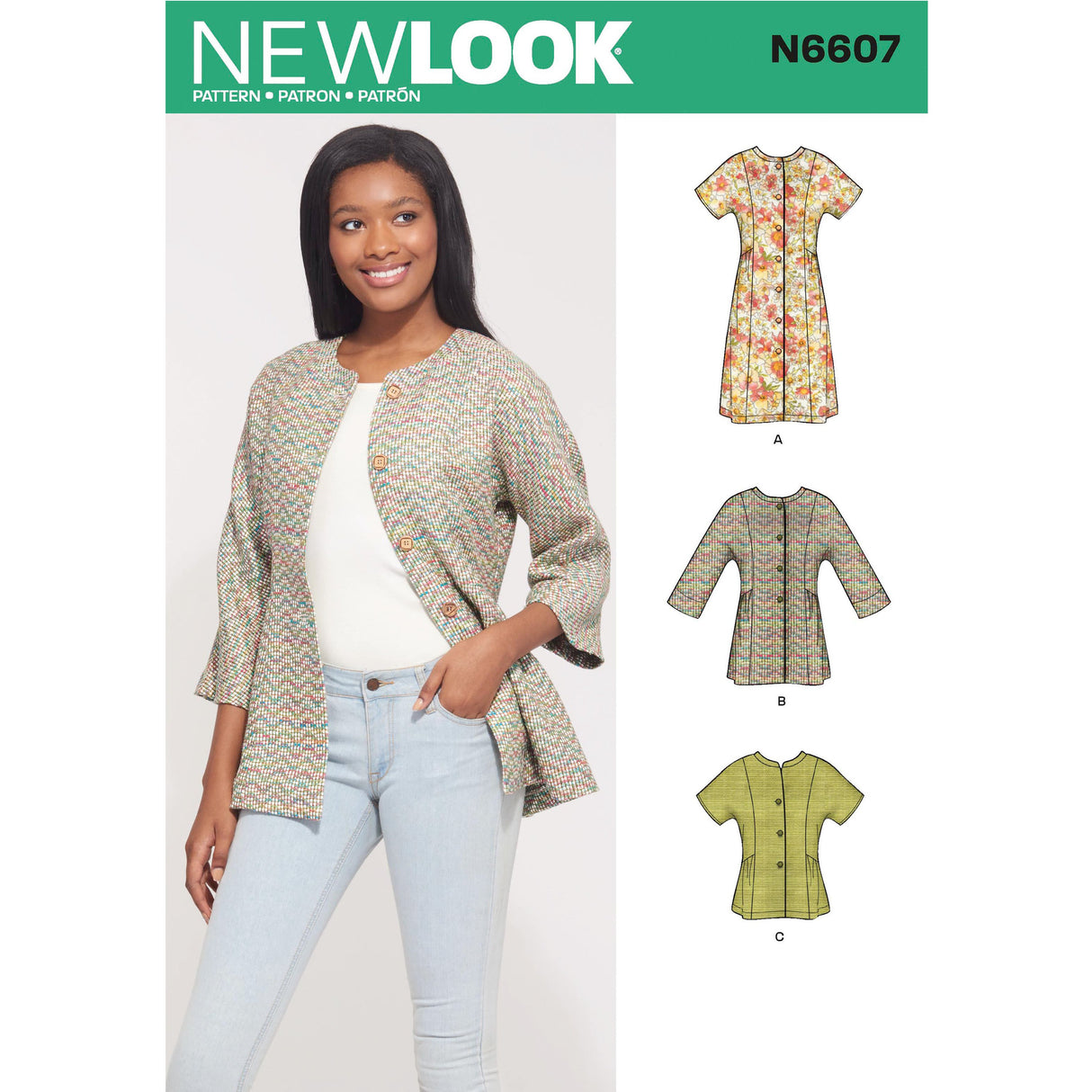 Patron New Look n°6607 - Gilet pour femme boutonné