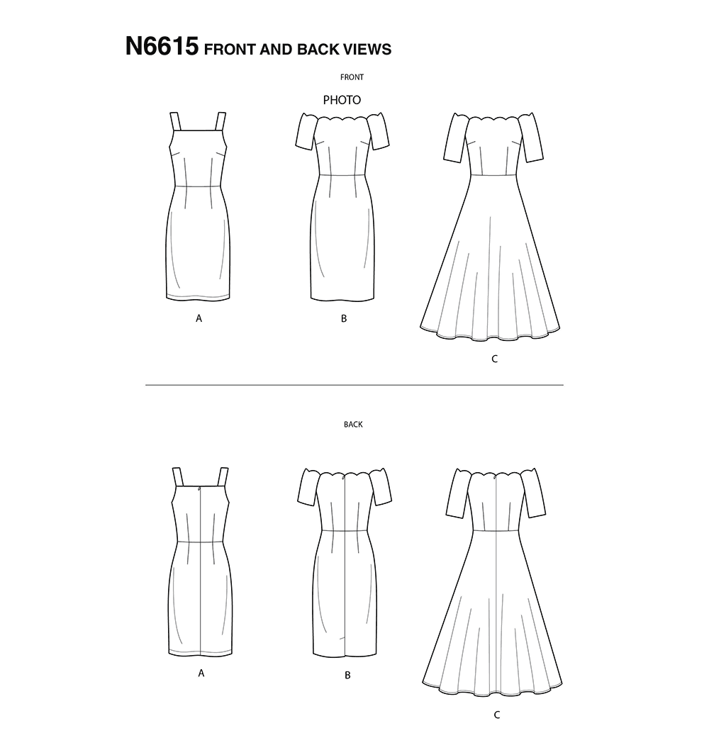 Patron New Look n°6615 - Robe élégante