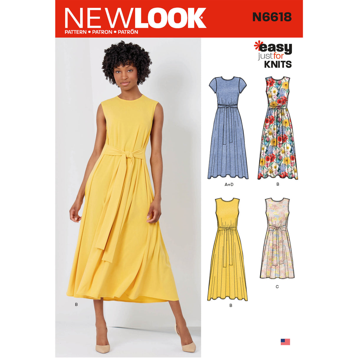 Patron New Look n°6618 - Robe ceinturée à deux longueurs