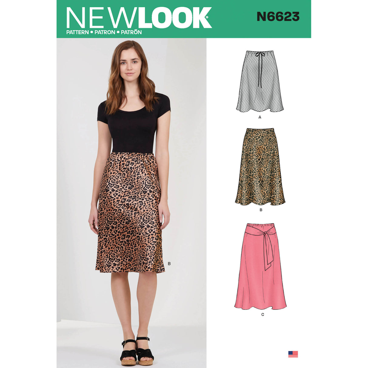 Patron New Look n°6623 - Jupe à taille élastiquée
