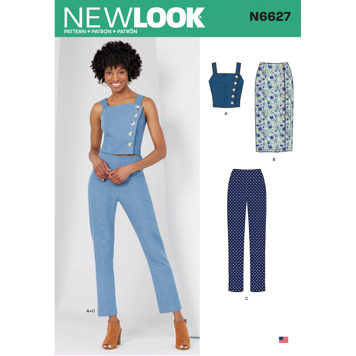Patron New Look n°6627 - Ensemble jupe, legging et haut