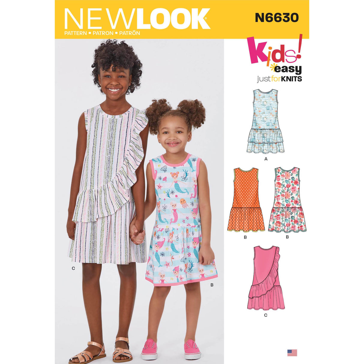 Patron New Look n°6630 - Robe sans manches à volants
