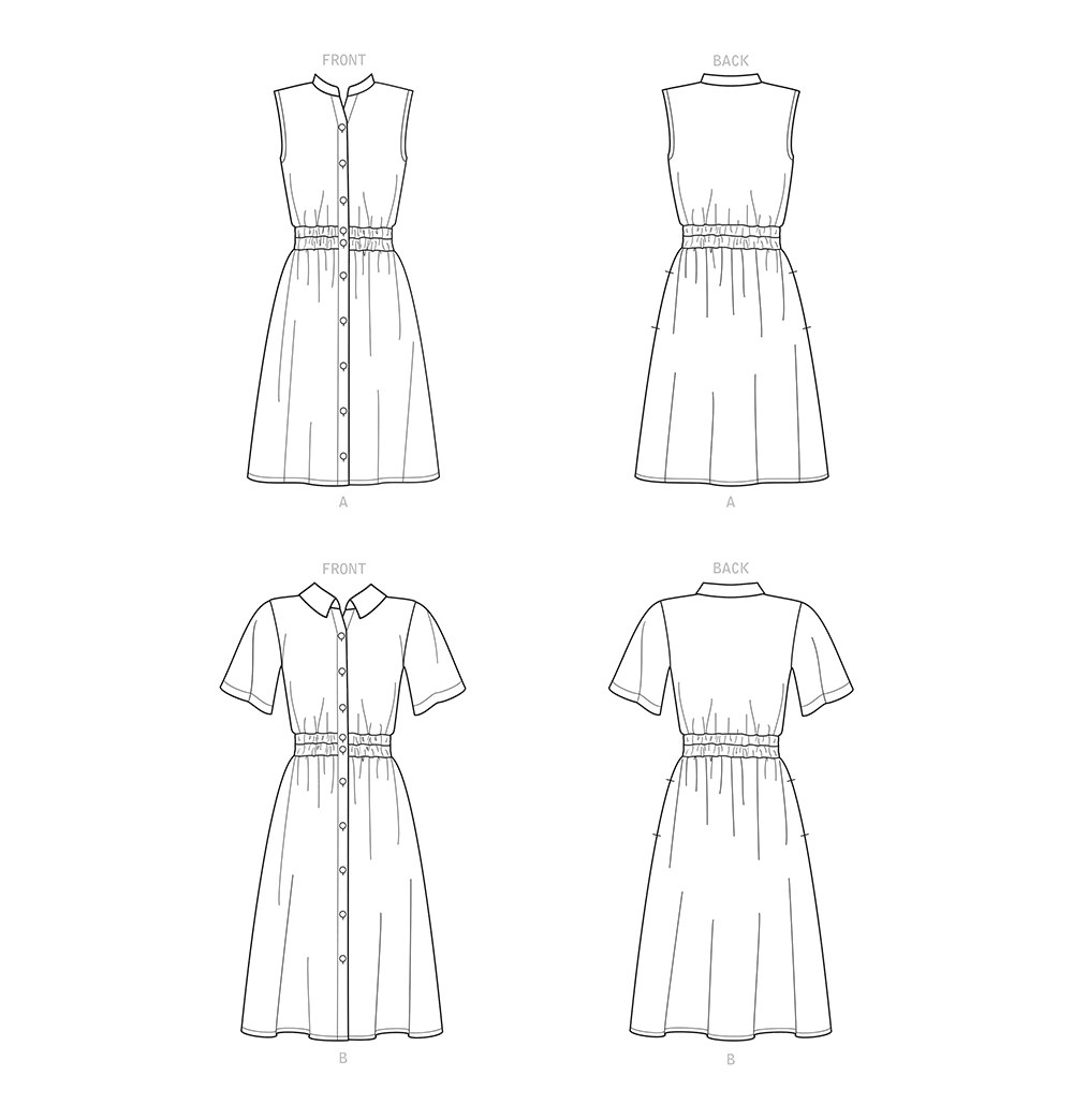 Patron New Look n°6651 - Robe chemise boutonnée pour femme