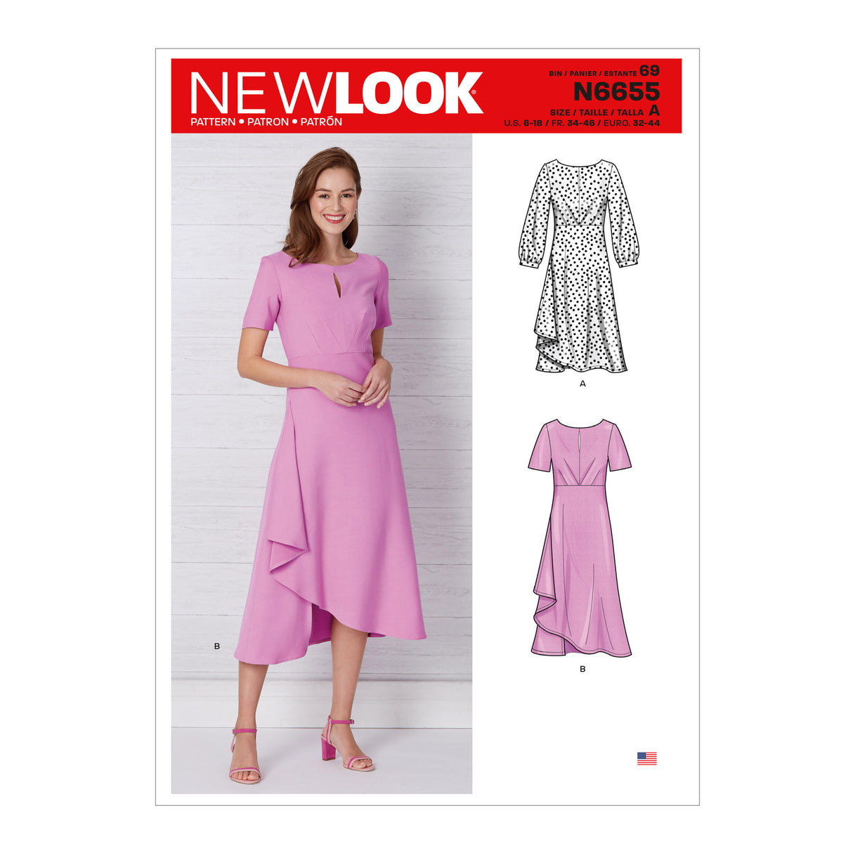 Patron New Look n°6655 - Robe asymétrique