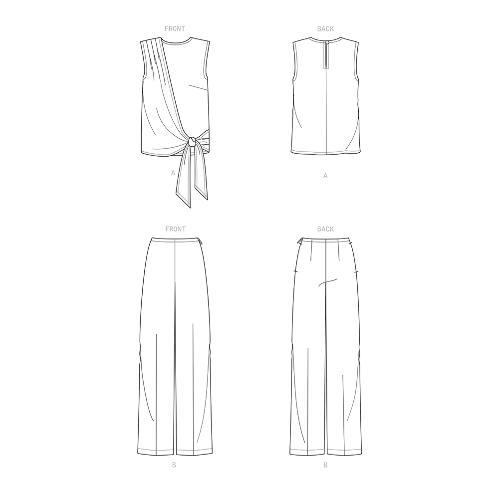 Patron New Look n°6662 - Ensemble haut et pantalon pour femme