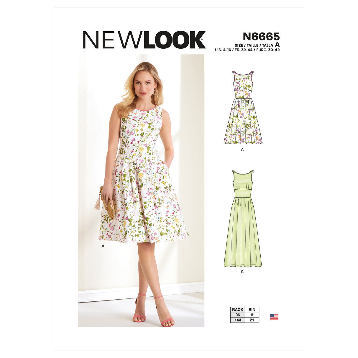Patron New Look n°6665 - Robe patineuse mi-longue