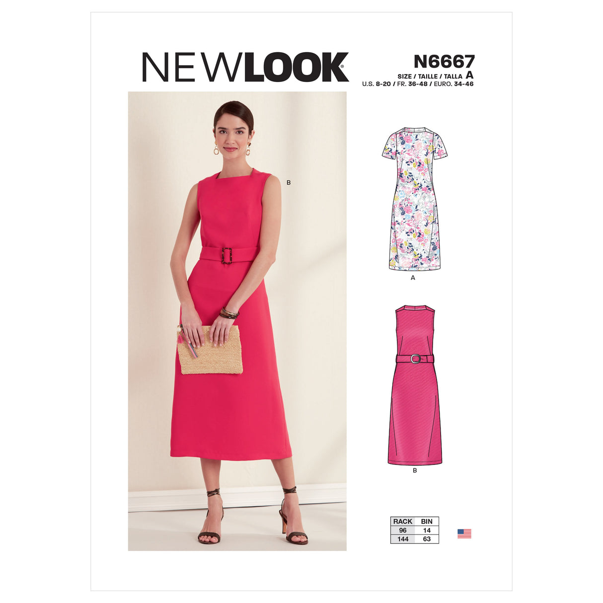 Patron New Look n°6667 - Robe droite élégante